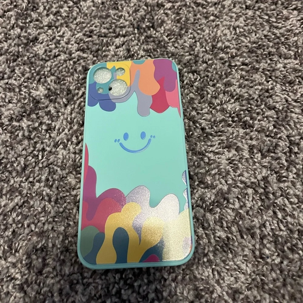 iPhone 13 case smiley face colorful